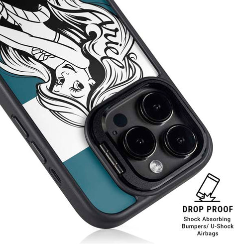 Disney The Little Mermaid Ariel Stripes iPhone 16 Pro Kickstand Case